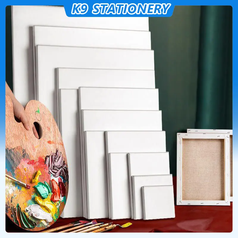 K9 Large Size 100% Cotton Canvas Board for Painting Plain with Wooden Frame (Multiple sizes)