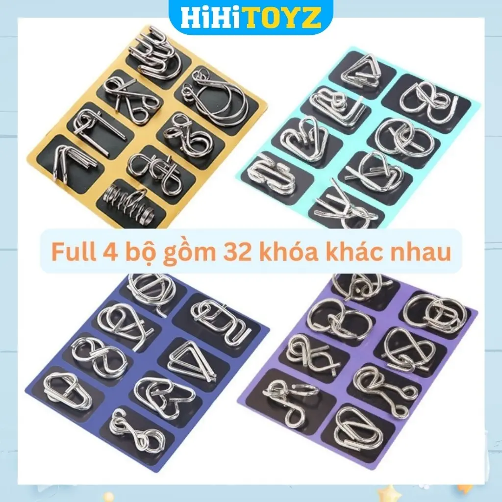 Bộ khóa trí tuệ loại dày thử thách IQ & EQ, Đồ chơi giải đố Puzzle