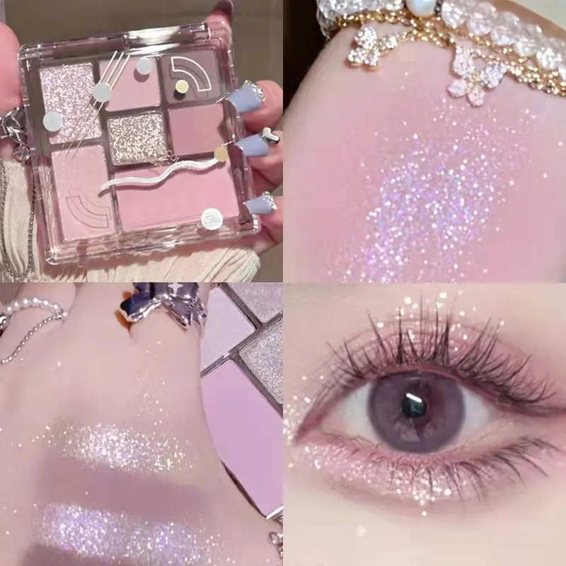 Meibaoge New Transparent Seven-Color Eye Shadow Plate Earth Color Shimmer Matte Makeup Eye Shadow Beginner Eye Shadow