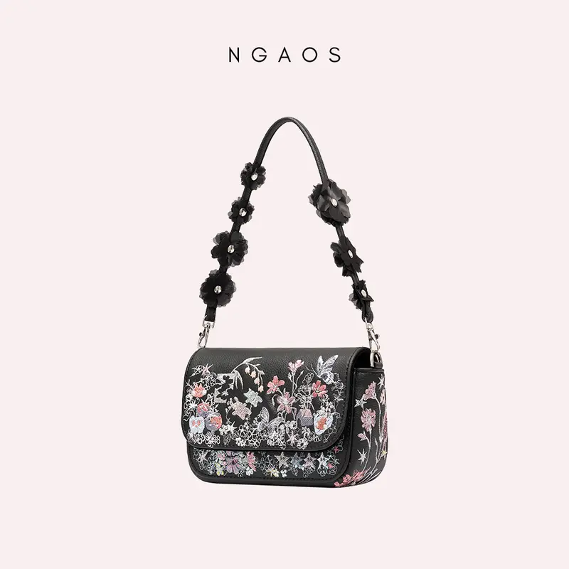 Túi Xách Nữ NGAOS Rosie - Thêu Thủ Công - Vegan Leather 5