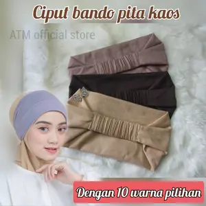 Ciput Pita Kaos Bandana Karet Belakang Bando Inner Hijab Dalaman Kerudung