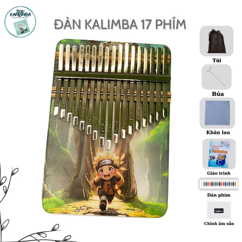 Đàn Kalimba 17 Phím Naruto, Đàn Kalimba Naruto, Tặng Full Phụ Kiện: Búa Chỉnh Âm,Sách Hướng Dẫn Chơi Đàn, Khăn Lau, Dán Phím, Túi Đựng Đàn -Tet