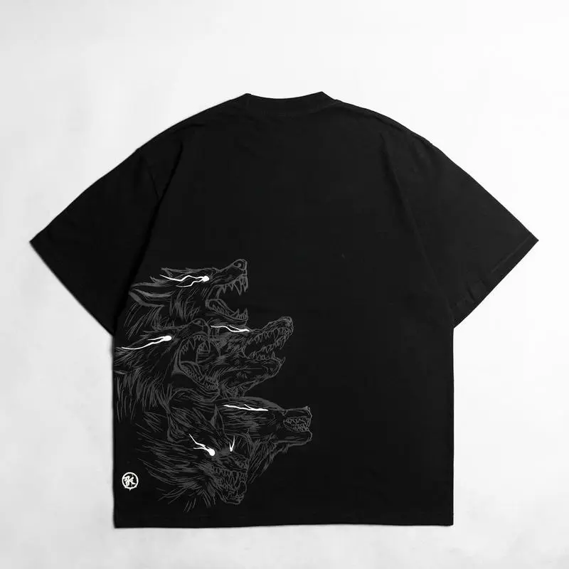 KREMLIN T-Shirt Oversized Relaxed Fit Hitam Glow in the Dark - Chimera, 100% Katun Combed, Desain Unik