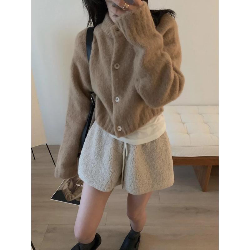  Quần Sooc Ống Rộng Lông Cừu Có Túi”Hanni”siêu xinh style Douyin 