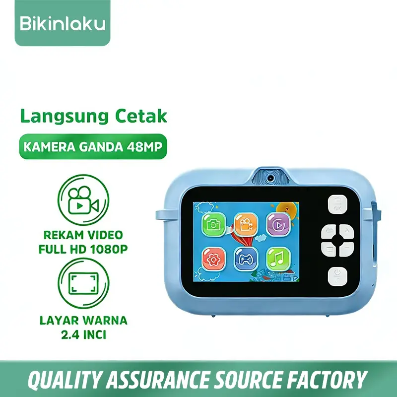 bikinlaku RIX04 harga rendah Kamera Cetak Anak  Mini Instant Print Camera 1080P Dual Camera Hadiah Ulang Tahun Anak