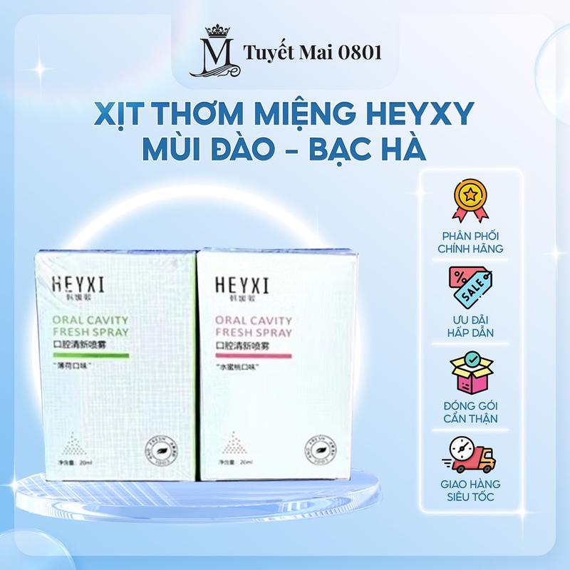 XỊT THƠM MIỆNG HEYXI MÙI BẠC HÀ - ĐÀO Vị trái cây