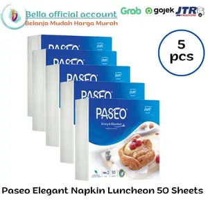Paseo Elegant Napkin Luncheon Plain White [50 Sheets/5 Pcs]