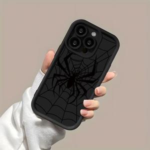 Funda para celular con patrón de telaraña, funda protectora de TPU suave, cubierta para móvil completamente protectora y a prueba de golpes para iPhone, carcasa