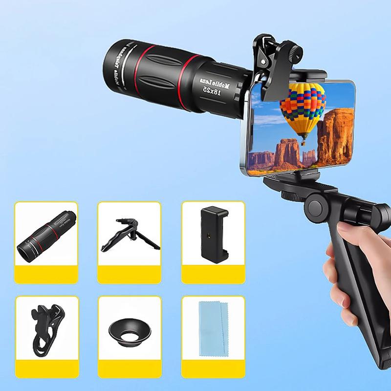 Product Introduction of 18/32/64X Mobile Phone Camera Lens Clip-On Zoom Phone Camera Telephoto Lens Optical Telescope Lens for Camping Hunting Sports 36