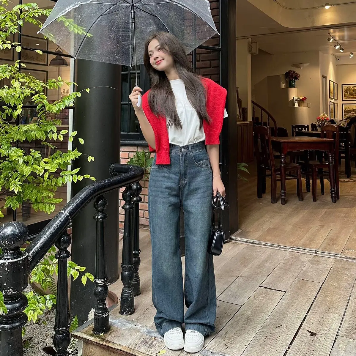 Quần jeans trơn basic ống suông Q97.Q98