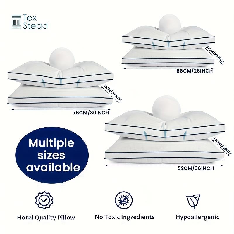 Product Introduction of 1pc Hotel Quality Gusseted Bed Pillow for Back, Stomach & Side Sleepers - Soft White Polyester with Black Piping, Machine Washable, Zipper Closure, Perfect for All Sleep Positions, Pillows for Sleeping 4