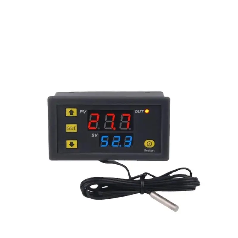Mini W3230 Probe Line Digital Temperature Control LED Display Thermostat With Heat/Cooling Control Instrument 12V 24V 110-220V