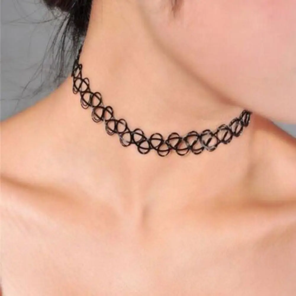 High Quality Gothic Jewellery Stretch Vintage Elastic Choker Necklace Tattoo Choker Retro Necklace
