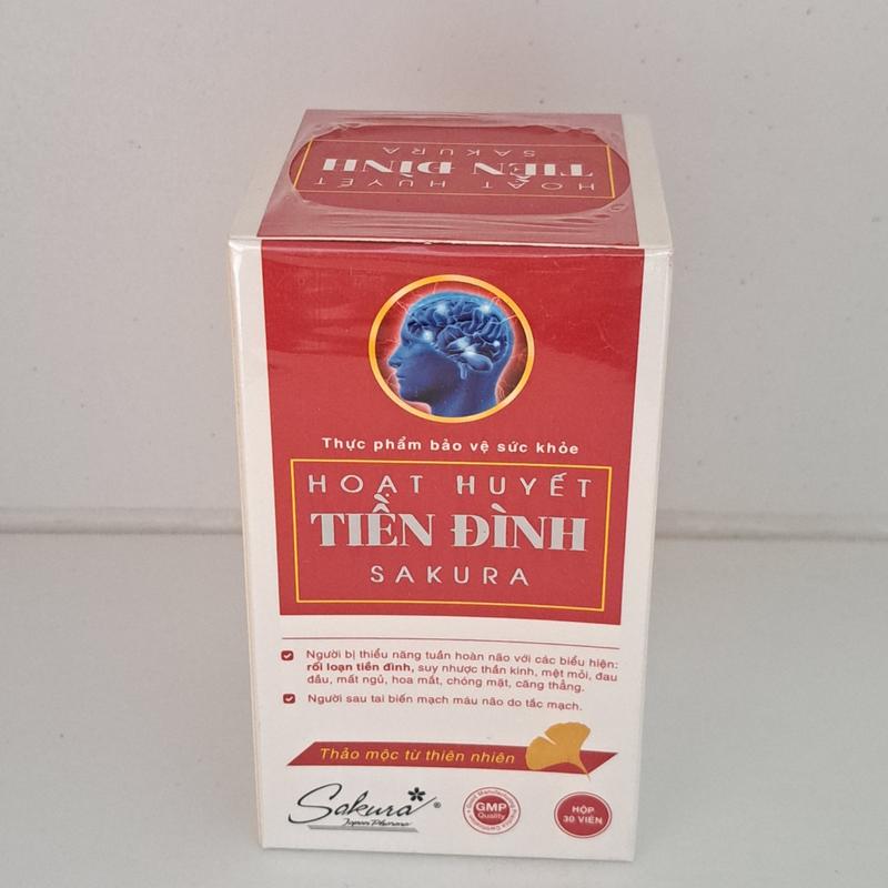 Hoạt huyết tiền đình Sakura cải thiện rối loạn tiền đình, đau đầu, mất ngủ - Hộp 30 viên