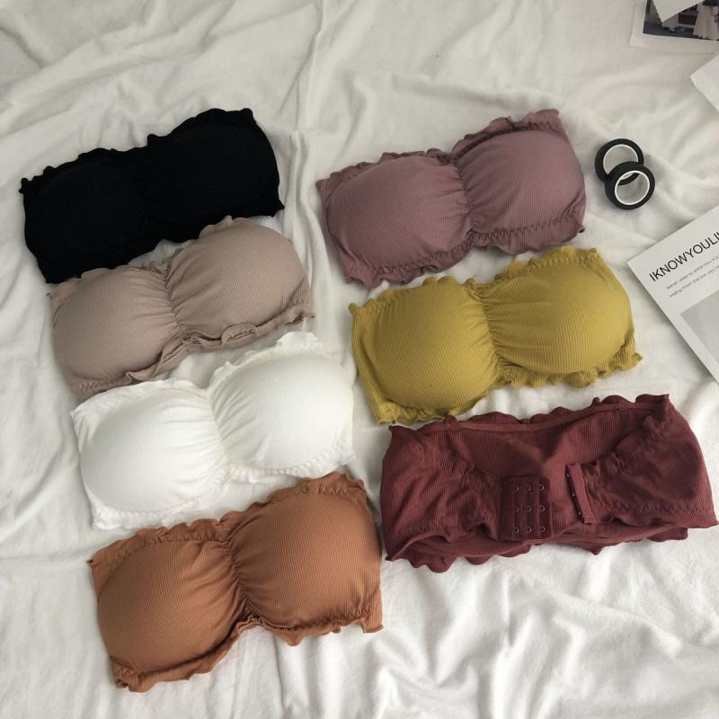 Product Introduction of Beauty Back Invisible Bra Female Strapless Bra Student Style Korean Style Anti-Exposure Tube Top without Steel Ring 5