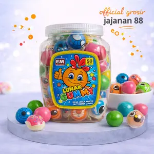 Permen Lunak Gummy Bentuk Mata Rasa Jeruk DSM isi 50 pcs