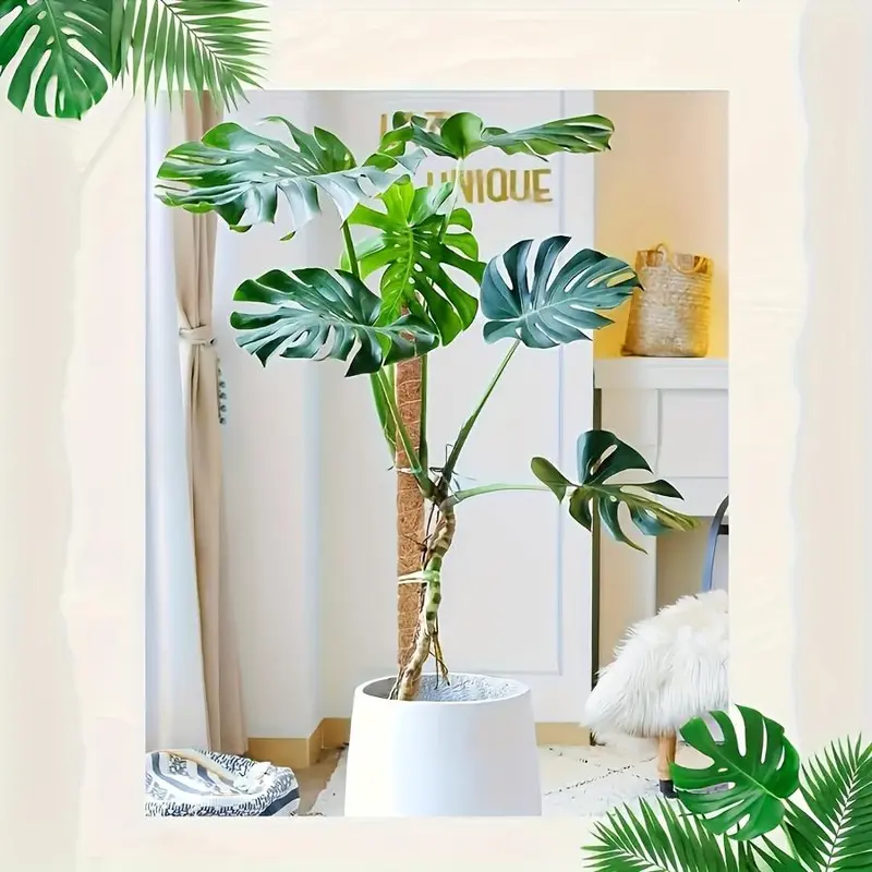 Moss Pole, 2 Counts Flexible Durable  Climbing Plant Growth Support, Beautiful Coconut Rod for Indoor Balcony Garden Pot Plant 2