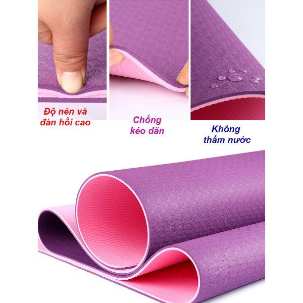 Product Introduction of Thảm Yoga TPE 2 Lớp 6mm Độ bám tay tốt ECO-FRIENDLY Tập Gym Sport 8