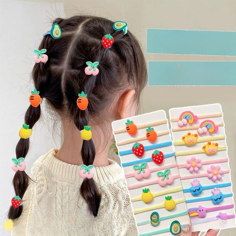 10 PCS for Children Cute High Stretch Headband Hair Accessories Little Girl Candy Color Trendy Hair Circle Headband 1