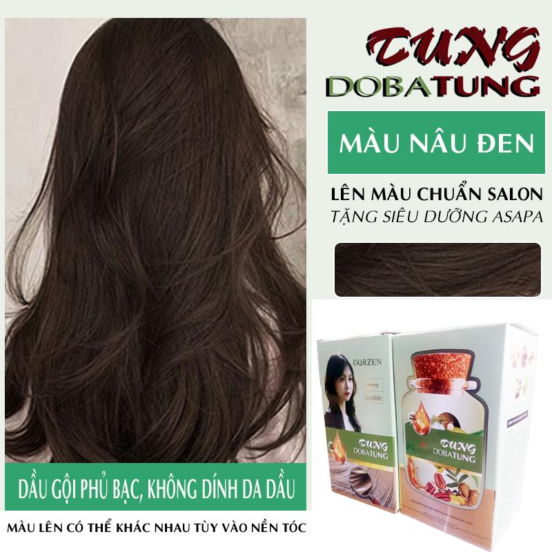 DẦU GỘI NHUỘM NÂU ĐEN  PHỦ BẠC TỐT, Hộp 10 gói 30ml,  Dầu gội phủ bạc, không kích ứng Nhuộm Tóc Đổi Màu Tóc Nữ Nữ Dưỡng Tóc