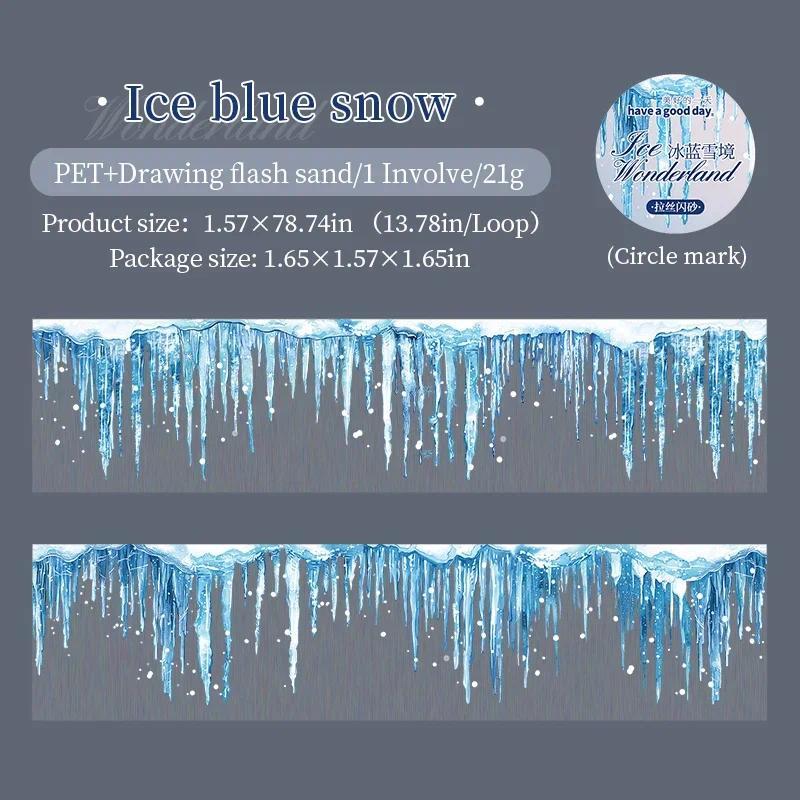 Product Introduction of JIANWU 40mm*200cm Ice Wonderland Series Vintage Winter Snow Material Collage Landscaping PET Tape Creative Journal Stationery 15