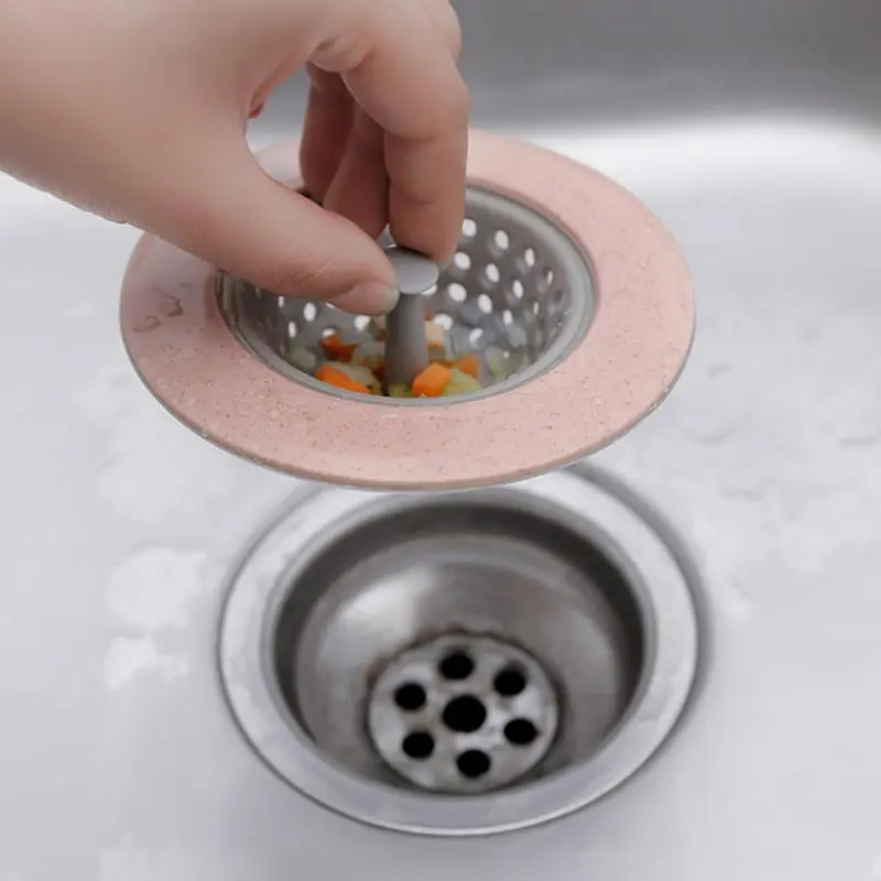 Silicone Wheat Straw Kitchen Sink Strainer Bathroom Shower Drain Sink Drains Cover Sink Colander