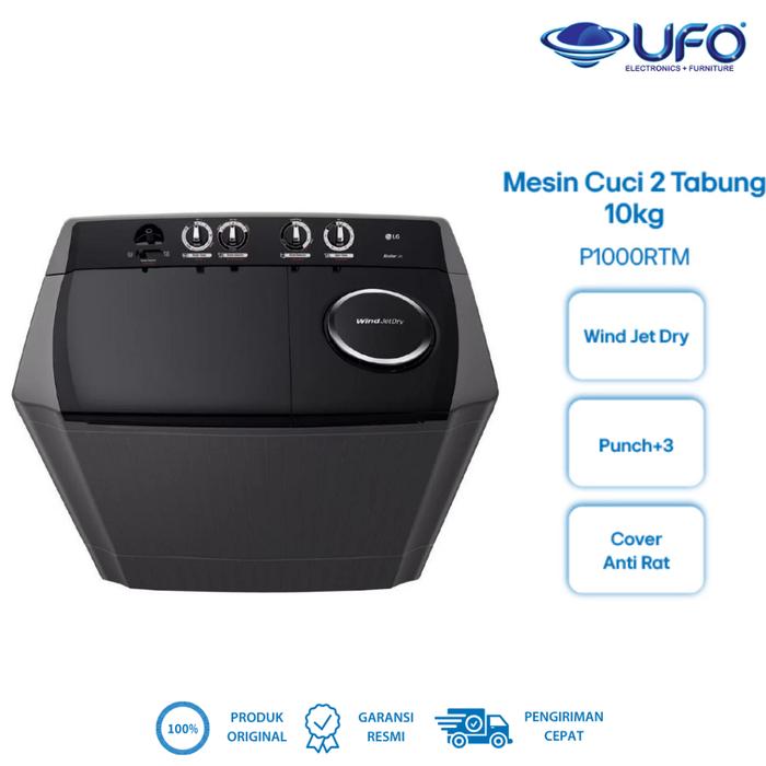 Gambar LG Mesin Cuci 2 Tabung 10 Kg - Roller Jet Pulsator - 3 Program Pencucian - Lapisan Anti Tikus - P1000RTM - Unit Only dari UFO Elektronika Kota Surabaya Tokopedia