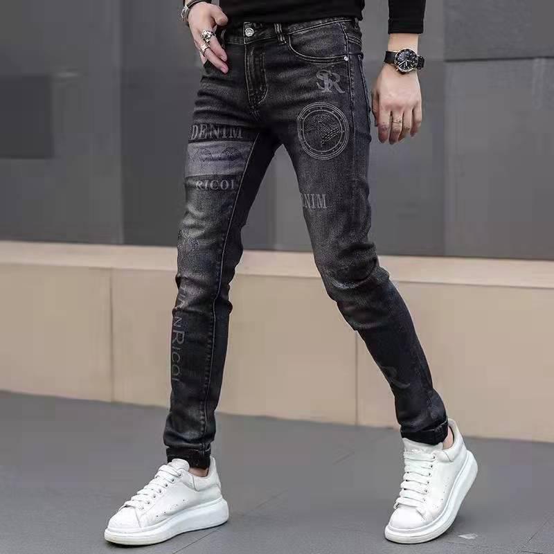 Product Introduction of Quần Jean Thêu Cho Nam, Bộ Sưu Tập Thu Đông 2021, Thời Trang Phong Cách Hàn Quốc, Quần Mỏng Dáng Ôm, Co Giãn, In Hình, Quần Thường Ngày 4