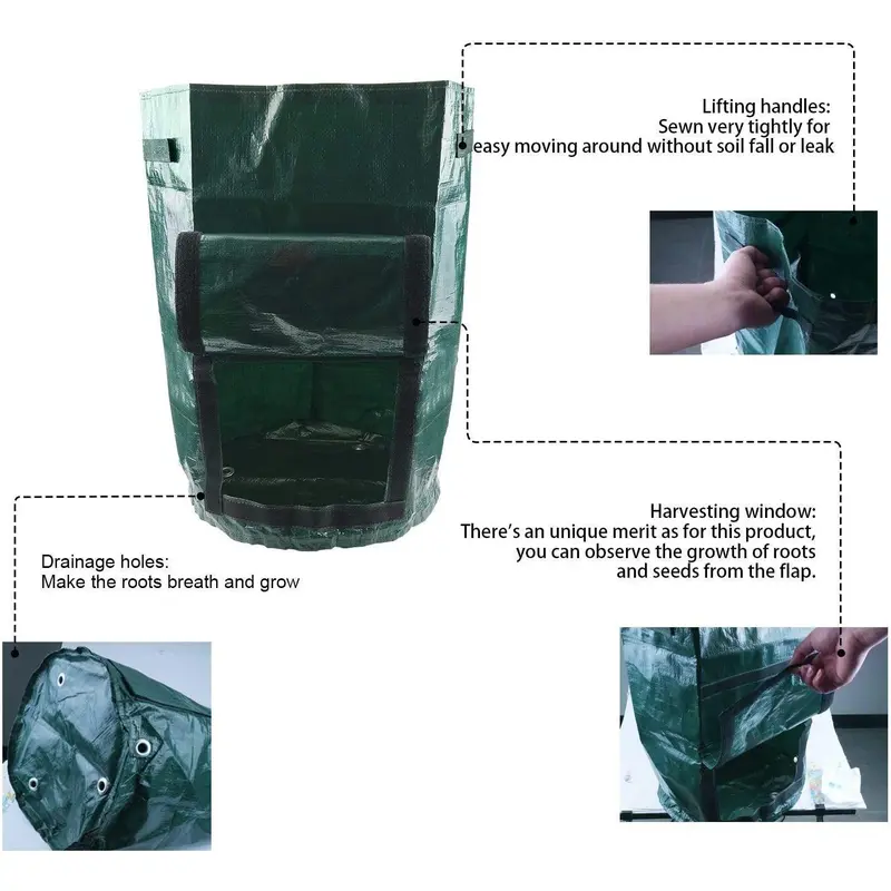 Potato Planting Bag, 2pcs/set Multifunctional Planting Bag with Handle, Planting Pot for Onion, Fruit, Tomato, Carrot 3