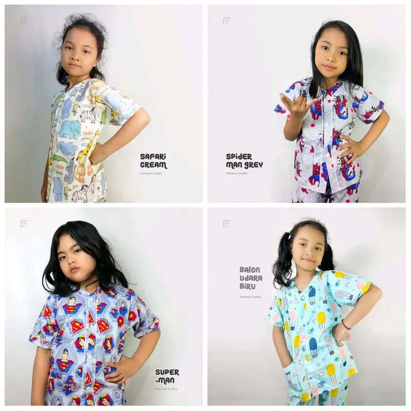 PIYAMA ANAK JUNIOR USIA 6-12 TAHUN 55 RIBU DAPAT 2 SET MOTIF COWOK Baju tidur Pakaian 6