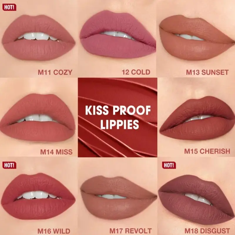 【TERSEDIA&COD】O.TWO.O Lipstik Nude Lembut Lip Balm Lipstik 8 Warna Tahan Air Tahan Lama 8