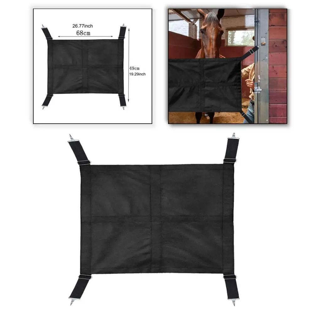 Stall Guard Equestrian Accessories Horse Stall Gate Adjustable Length Mesh Stall Doors for Horses Fence Sturdy with Hooks