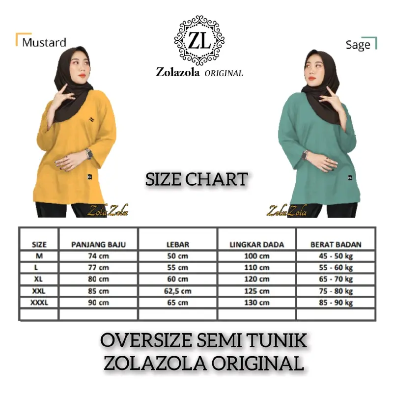 Kaos OVERSIZE Wanita Lengan 7/8 Polos size [ M. L. XL. XXL. XXXL ] / ORIGINAL ZOLAZOLA/  Baju Kaos Seragam Polos Kekinian KATUN COMBED24S Tebal 1