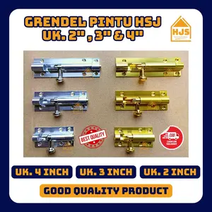 HSJ - Selot pintu / Grendel Slot Pintu Jendela 2 inch, 3 inch, 4 inch / Grendel Pintu Aluminium / Slot Jendela / selot pintu emas silver / Grendel Pintu Rumah 2 inch  / Slot Jendela