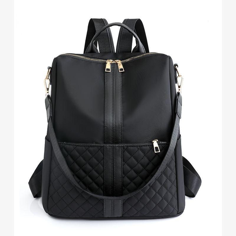 Product Introduction of 2024 New Black Mummy Bag Maternal and Child Ultra-Light Quilted Embroidery Thread Large Capacity Multi-Functional Fashion Mummy Bag 11