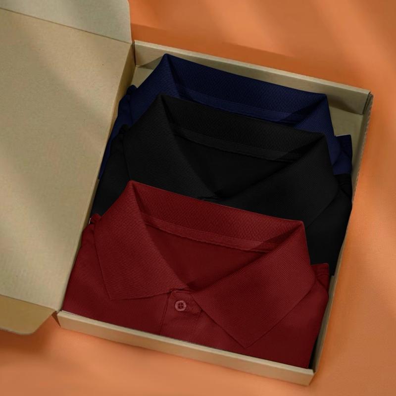 COMBO 3 ÁO THUN POLO TRƠN VẢI THUN CÁ SẤU POLY Menswear Nam