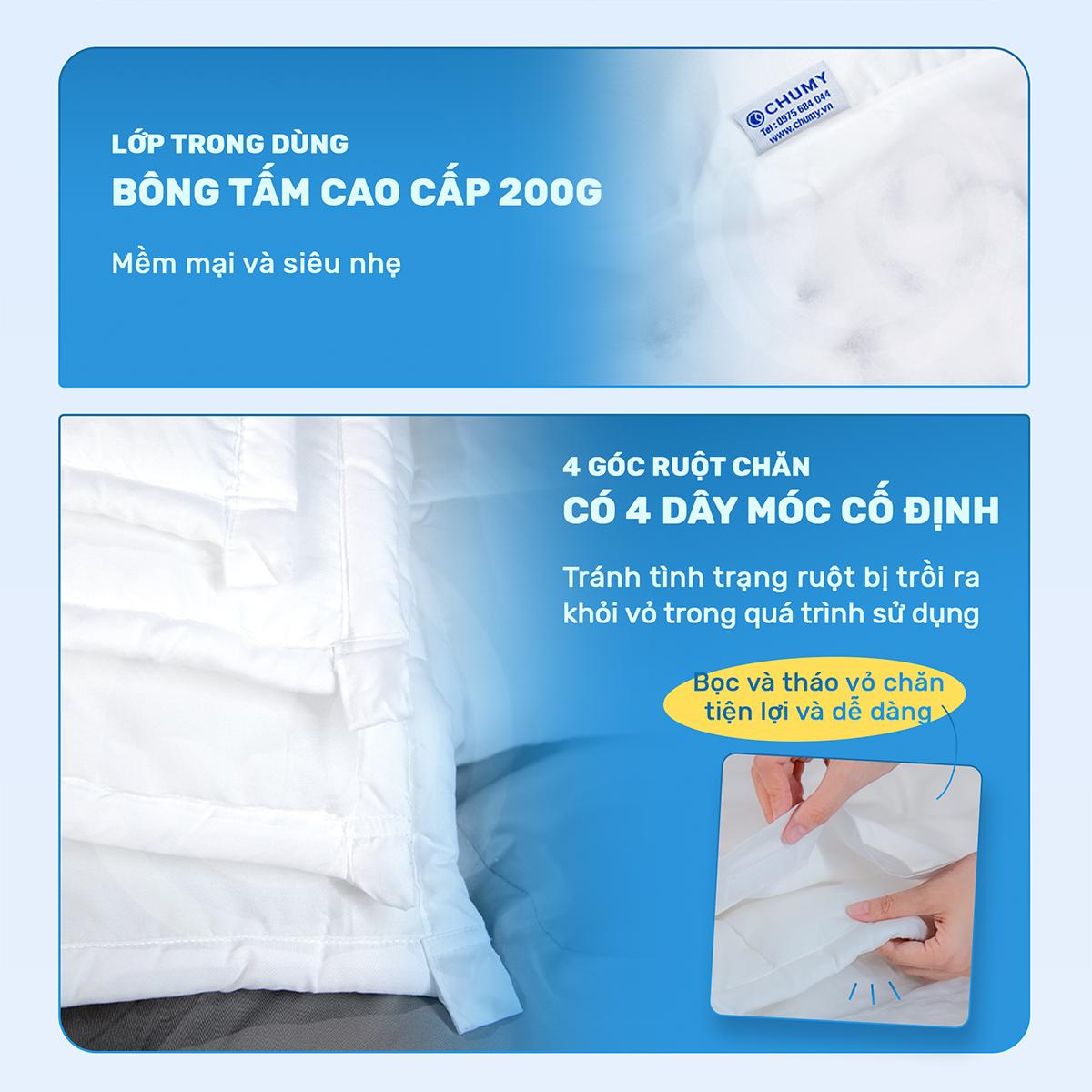 Đường may chần ô vuông chắc chắn 3 mũi/cm
