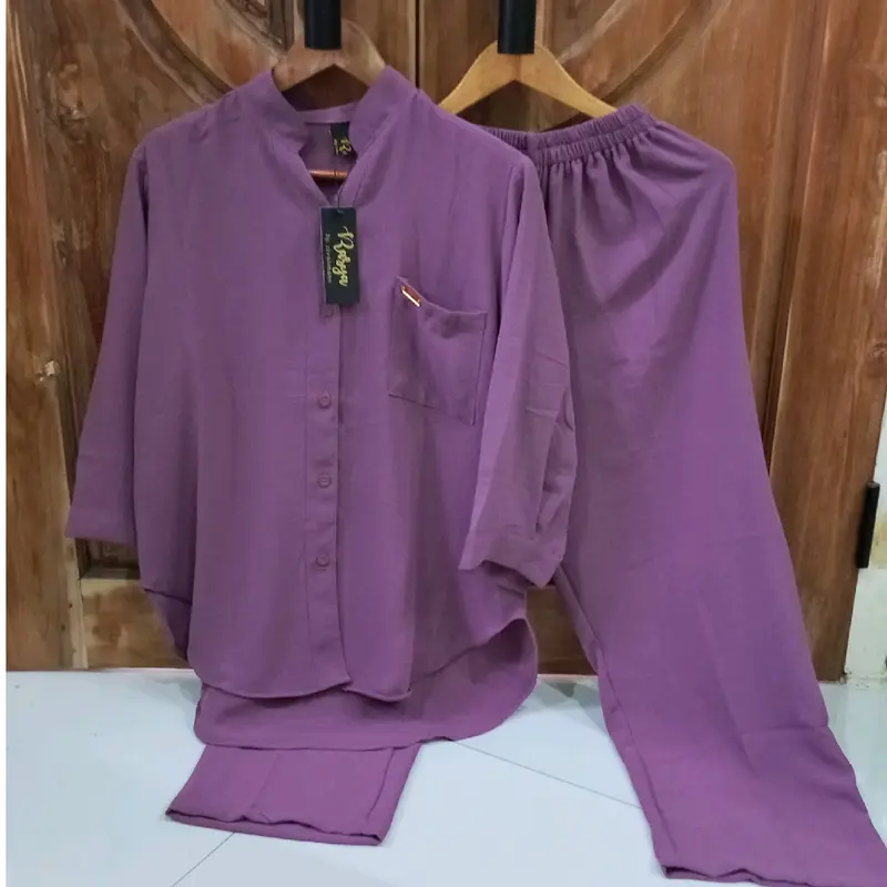 set botega polos basic setelan cringkle airflow premium oneset kekinian terbaru Polos 1