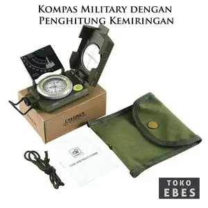Toko Ebes Kompas Military Outdoor Penunjuk Arah Azimuth Peta Dengan Pengukur Kemiringan Dip Bearing
