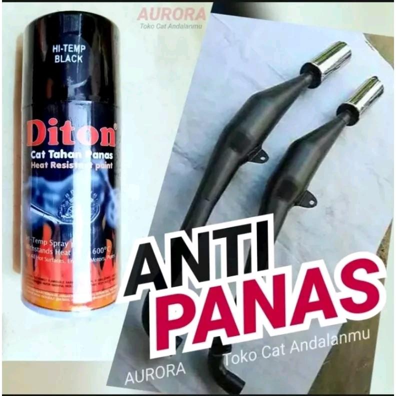 Pilox Diton Hi Temp Black ANTI PANAS Hitam Doff Untuk Mesin Knalpot Kompor dll Cat Pilok Hitemp 150 CC Cat HTB Semprot Tahan Panas Paint Car Kendaraan 1