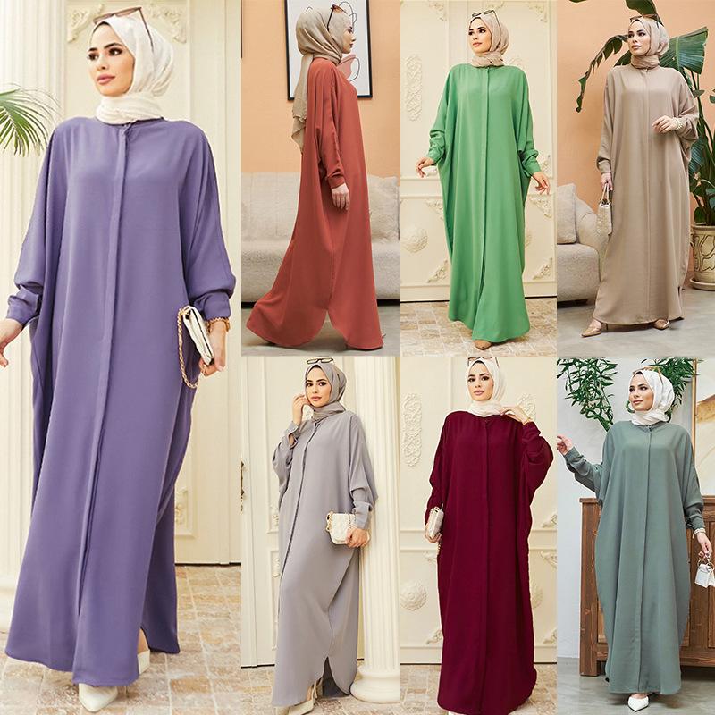 Muslim Robe Abaya Women Fashion Batwing Sleeve Long Robe - TikTok Shop ...