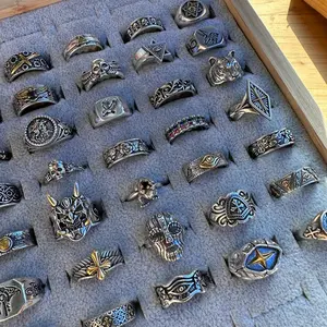 Cincin Adjustable Elegan - Bisa Disesuaikan Ukuran, Nyaman & Stylish untuk Semua Jari Gaya Cross Retro Mata, Desain Salib 3D Vintage Gaya Punk Retro Unik