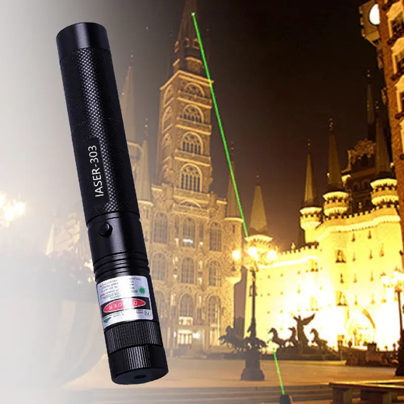 Đèn pin hợp kim nhôm 303, Xanh Lá laser, con trỏ ánh sáng, đèn pin văn phòng, máy chiếu giảng dạy ngoài trời 0