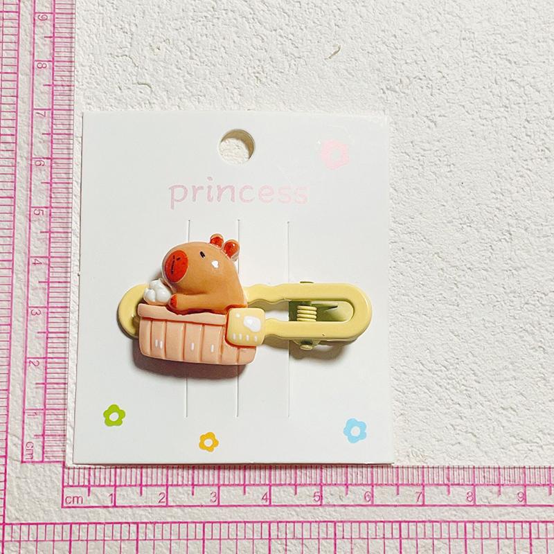 Kẹp Tóc Capybara Hoạt Hình, Dễ Thương Và Ngọt Ngào, Kẹp Đầu Động Vật Hoạt Hình, Kẹp Bên Cho Bé Gái Và Trẻ Em, Phụ Kiện Tóc, Quà Tặng, Bộ 2 Chiếc 2