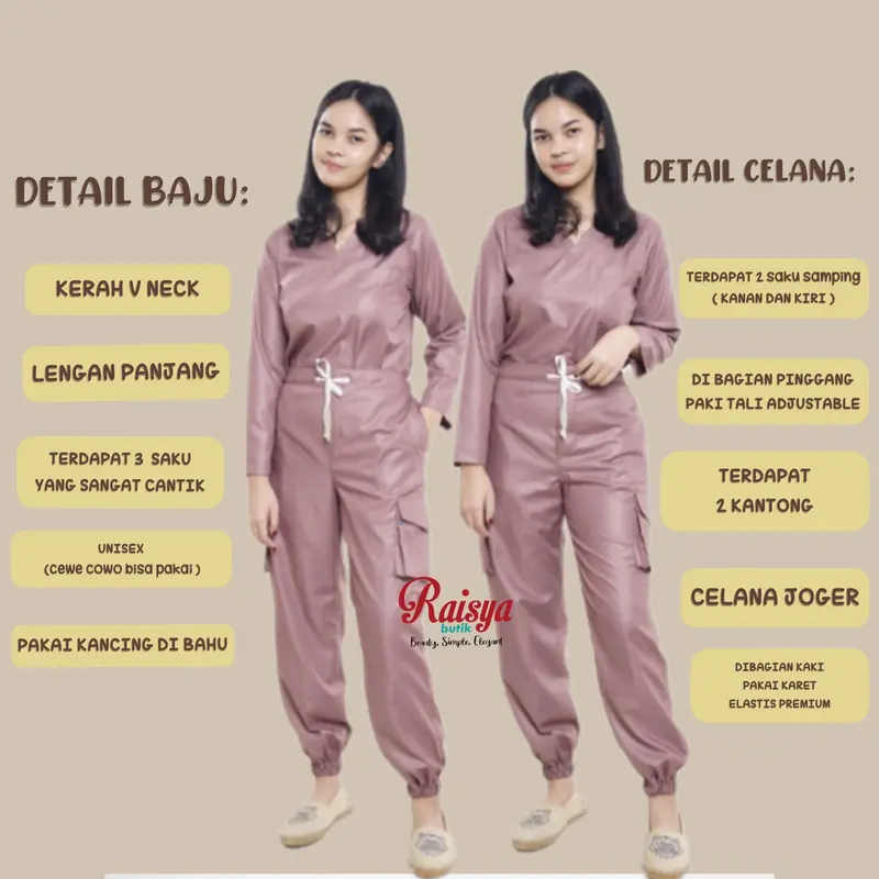 Seragam baju oka, Baju Jaga Dokter, Oka Jogger , Lengan Panjang Celana Katun Toyobo 1