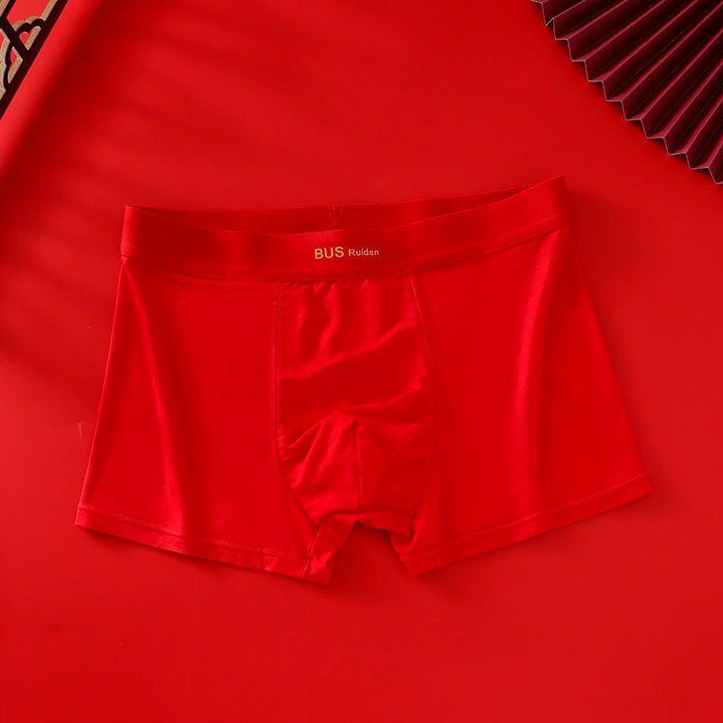 Product Introduction of Quần Lót Nam, Năm Sinh, Quần Lót Cotton, Thiết Kế Màu Đỏ Nóng Bỏng, Dành Cho Nam Và Bé Trai, Quần Đùi Boxer 17