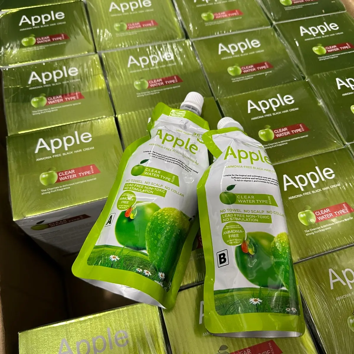 Nhuộm đen thảo được Apple - Không dính da đầu - Không phai đỏ - dung tích 500ml x500ml