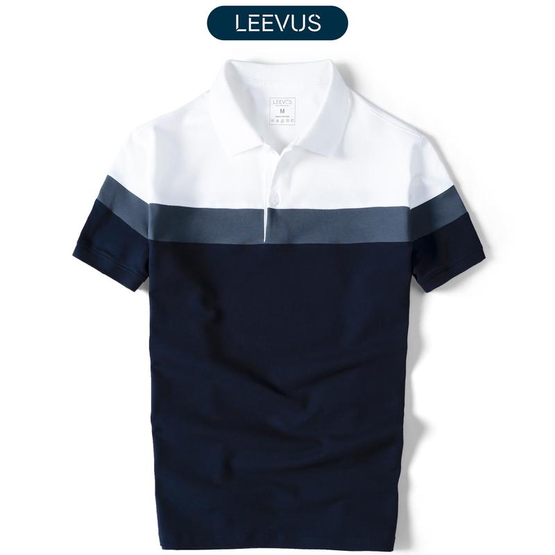 TẶNG HỘP CHO ĐƠN TỪ 499K Áo thun Polo nam phối sọc LEEVUS CVC cá sấu cao cấp LEEVUS - APL213