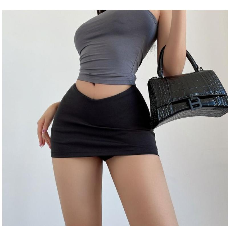 Product Introduction of Váy Bodycon, Gợi Cảm Và Nóng Bỏng, Hình Chữ V, Cạp Thấp, Màu Đen, Bó Sát Và Ôm Sát, Váy Ngắn Kiểu Mỹ, Co Giãn, Váy Chữ A, Giá Rẻ Cho Phụ Nữ 1