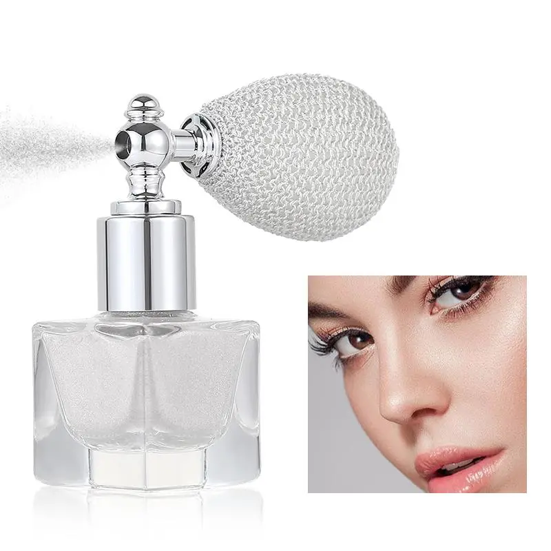 Glitter Body Highlighter Spray, Shimmering Highlighter Powder, Long Lasting Pearly Makeup Powder, Nose Contouring Highlighter Powder, Body Glitter Powder